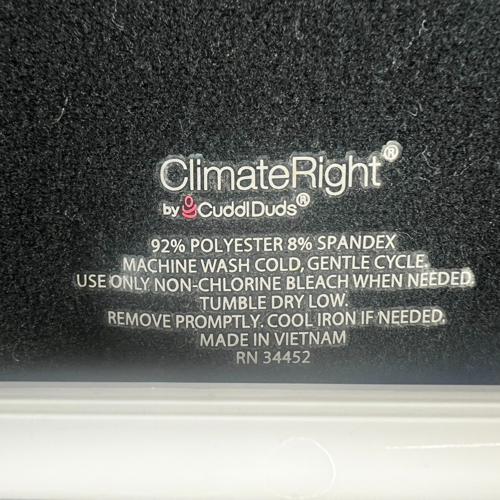 Climate‎ Right By Cuddl Duds Womens Shirt Long Sleeve Round Neck Black Large - Picture 6 of 6